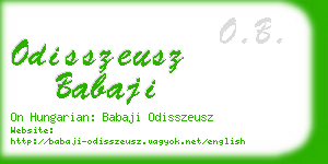 odisszeusz babaji business card